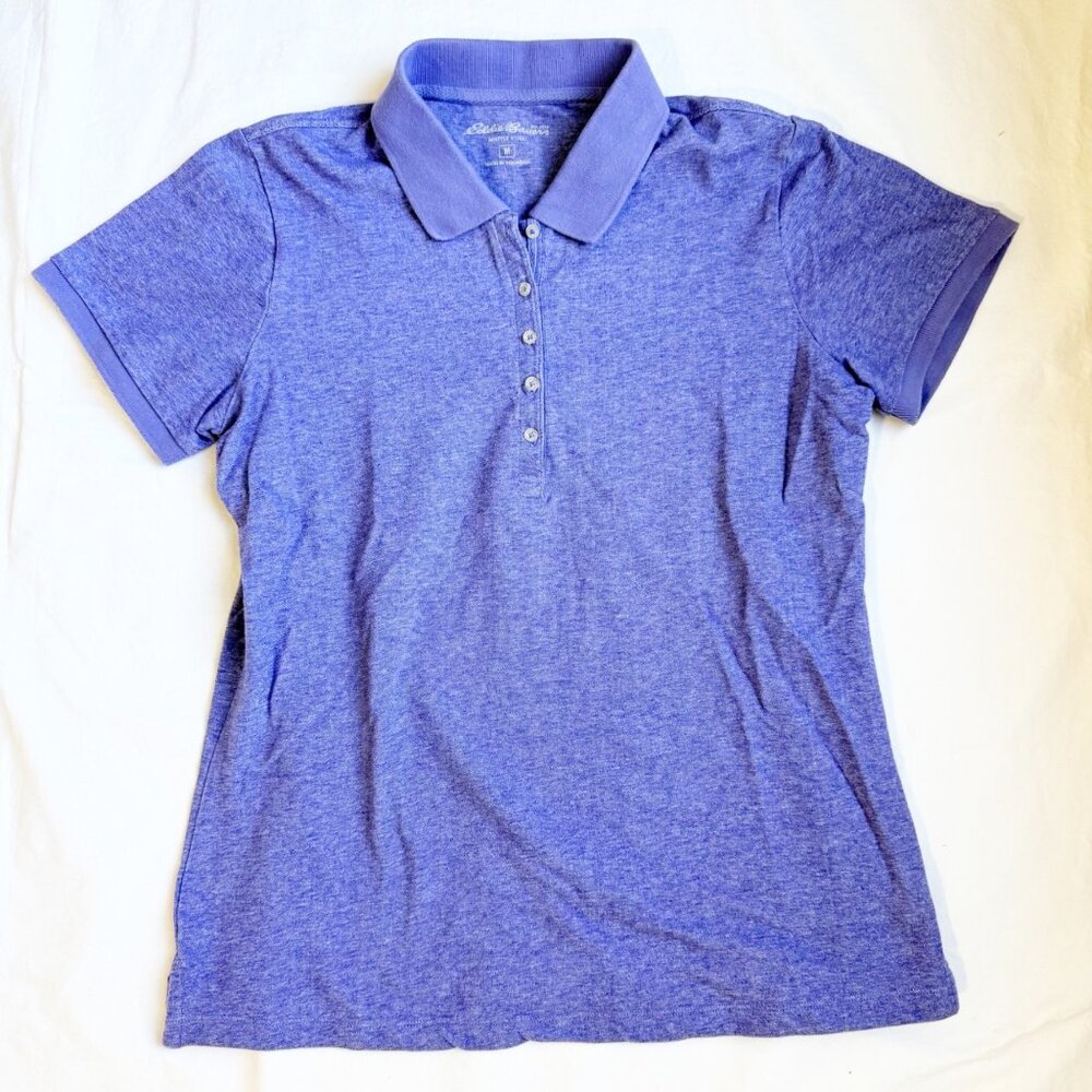 Eddie Bauer Womens Purple Polo Shirt Medium Cotton Blend